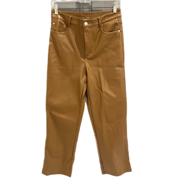 Cami NYC Vegan Leather Pant In Tan - Picture 4 of 5